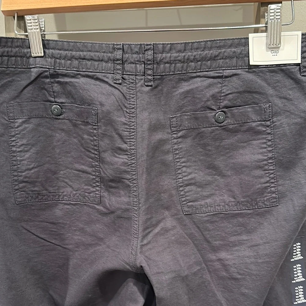 GAP Factory Charcoal Grey Wide Leg Linen Pants - Picture 3 of 5